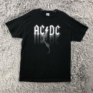 Alstyle Tshirt Vintage Apparel Men’s Large AC DC Rock Music 80s Lightning Black